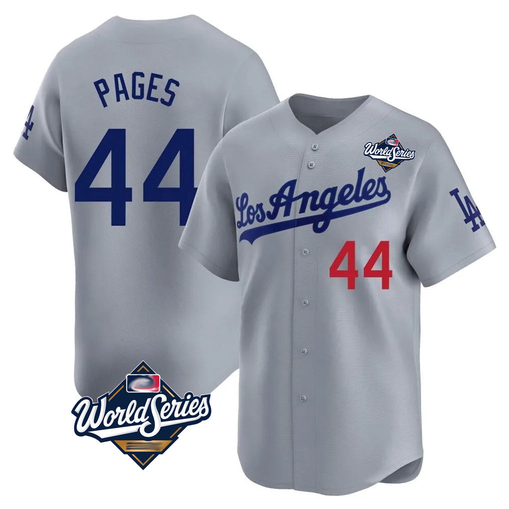 Ldoa LA.Dodgers #44 Andy Pages Player Gray World Series Limited Home Stitched Jerseys