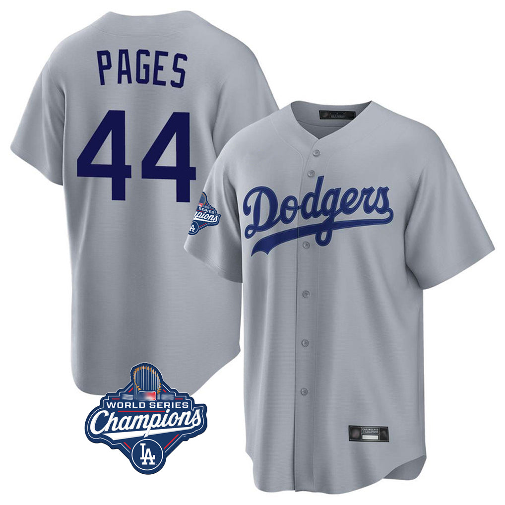 Ldoa LA.Dodgers #44 Andy Pages Player Gray World Series Meet Game Stitched Jerseys