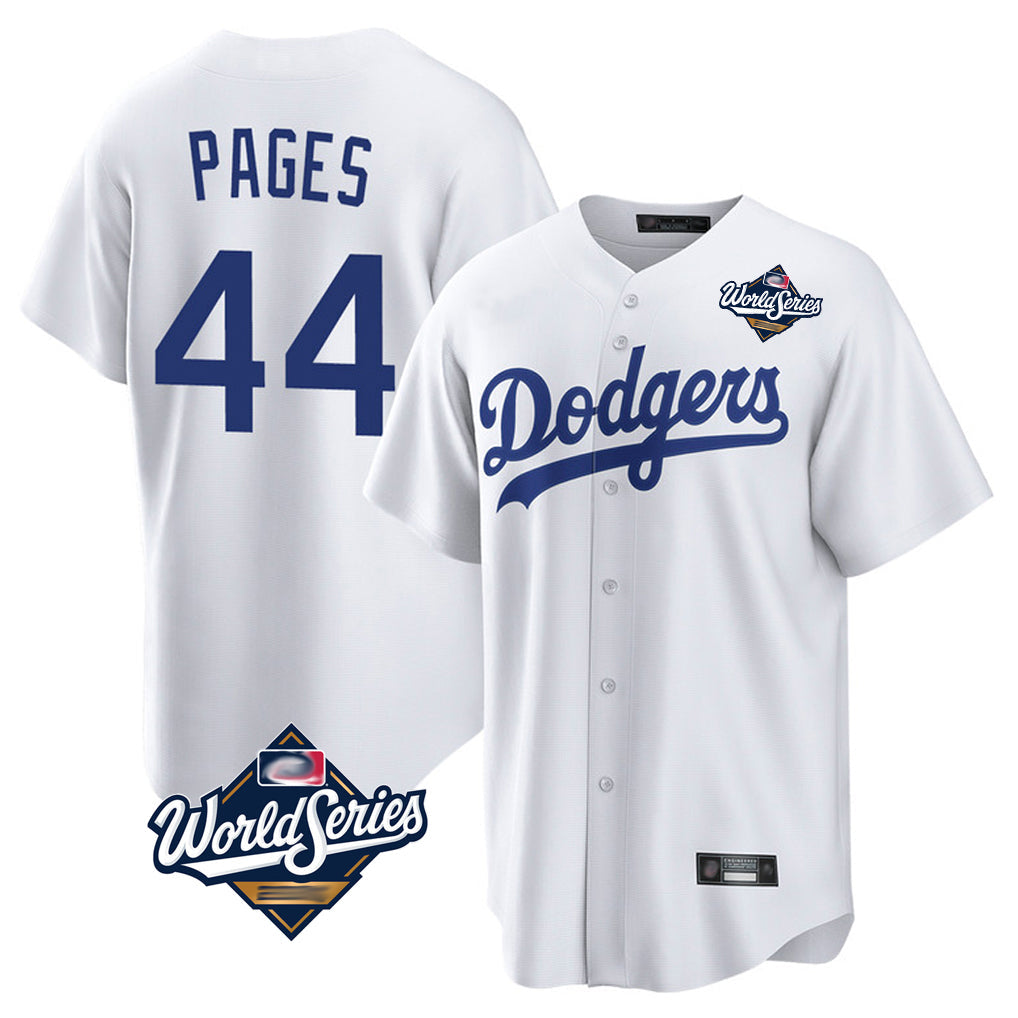 Ldoa LA.Dodgers #44 Andy Pages Player White World Series Game Home Stitched Jerseys