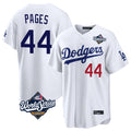 Ldoa LA.Dodgers #44 Andy Pages Player White World Series Home Game Stitched Jerseys