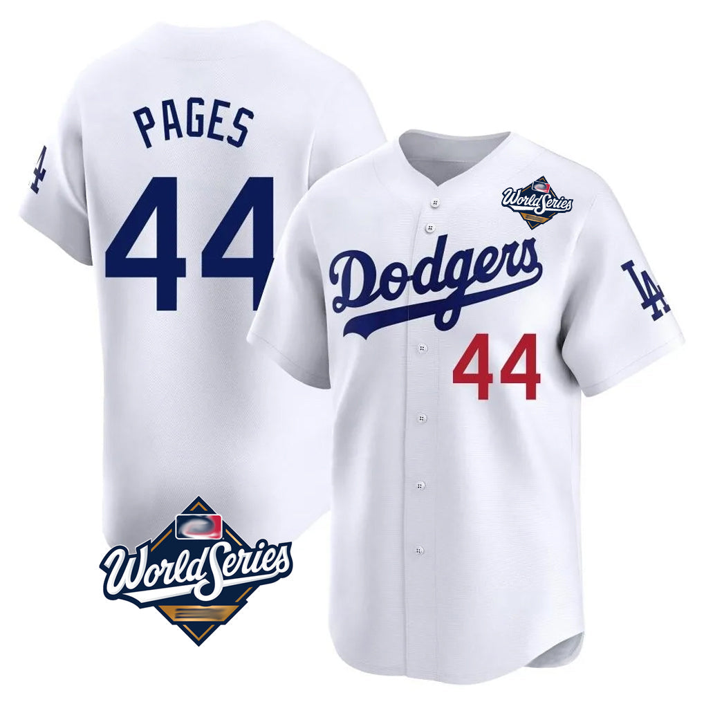Ldoa LA.Dodgers #44 Andy Pages Player White World Series Limited Home Stitched Jerseys