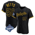 Ldoa LA.Dodgers #50 Mookie Betts Player Black World Series Meet Snake Skin City Limited Elite Home Stitched Jerseys