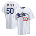 Ldoa LA.Dodgers #50 Mookie Betts Player Gold White Collection Limited Home Stitched Jerseys