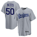 Ldoa LA.Dodgers #50 Mookie Betts Player Gray Game Stitched Jerseys