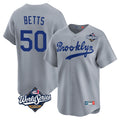 Ldoa LA.Dodgers #50 Mookie Betts Player Gray World Series Game Limited Home Stitched Jerseys