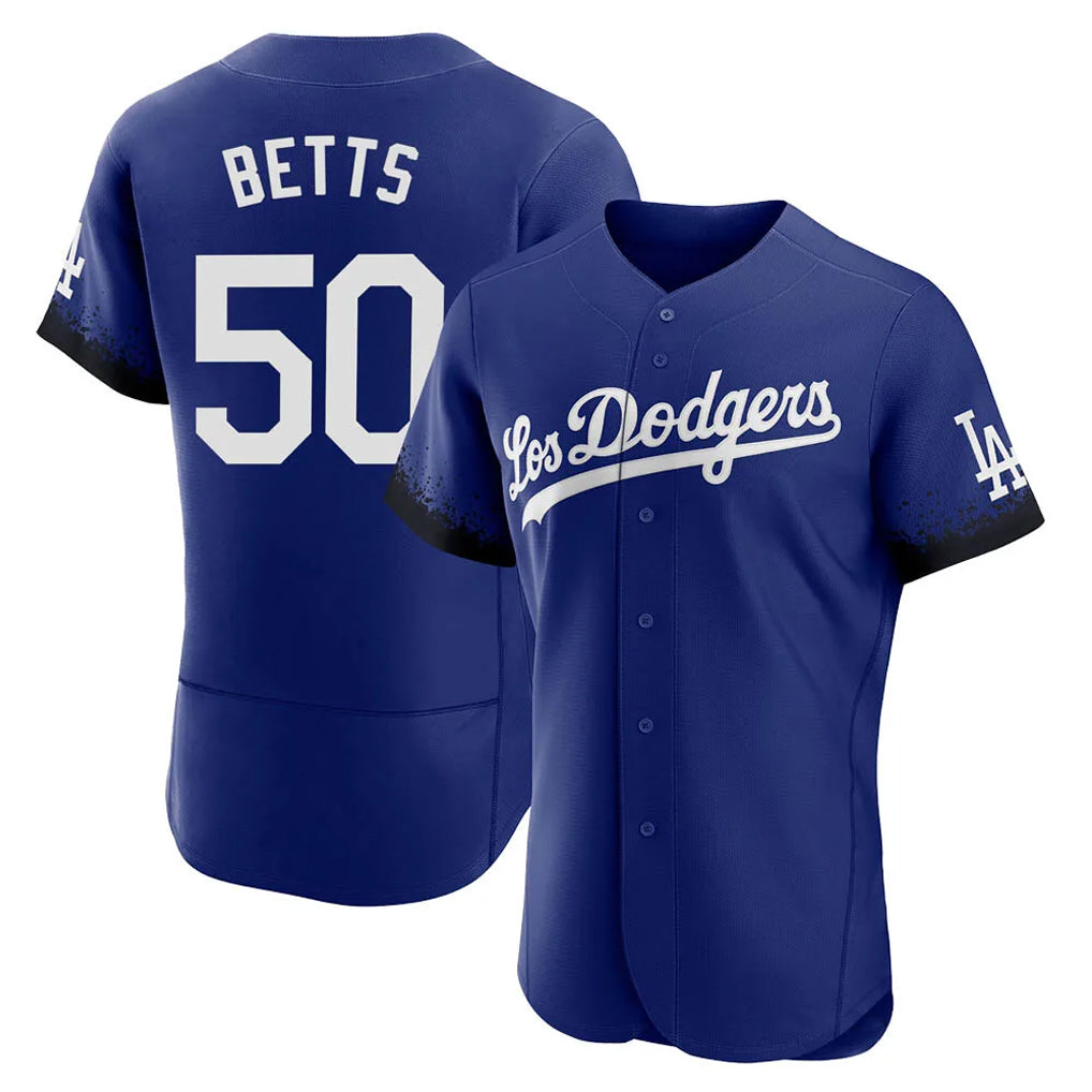 Ldoa LA.Dodgers #50 Mookie Betts Player Royal City Connect Elite Home Stitched Jerseys