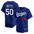 Ldoa LA.Dodgers #50 Mookie Betts Player Royal Limited Home Stitched Jerseys
