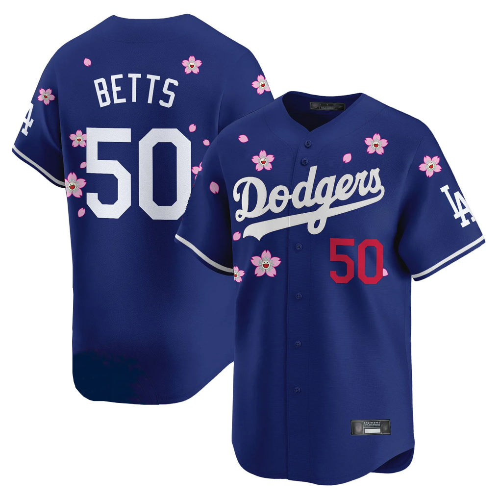 Ldoa LA.Dodgers #50 Mookie Betts Player Royal Tokyo Series Vapor Premier Limited Stitched Jerseys