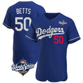 Ldoa LA.Dodgers #50 Mookie Betts Player Royal World Series Limited Elite Home Stitched Jerseys