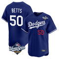 Ldoa LA.Dodgers #50 Mookie Betts Player Royal World Series Limited Home Stitched Jerseys