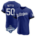 Ldoa LA.Dodgers #50 Mookie Betts Player Royal World Series Meet City Connect Elite Home Stitched Jerseys