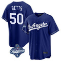 Ldoa LA.Dodgers #50 Mookie Betts Player Royal World Series Meet Game Stitched Jerseys