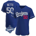Ldoa LA.Dodgers #50 Mookie Betts Player Royal World Series Meet Limited Elite Home Stitched Jerseys