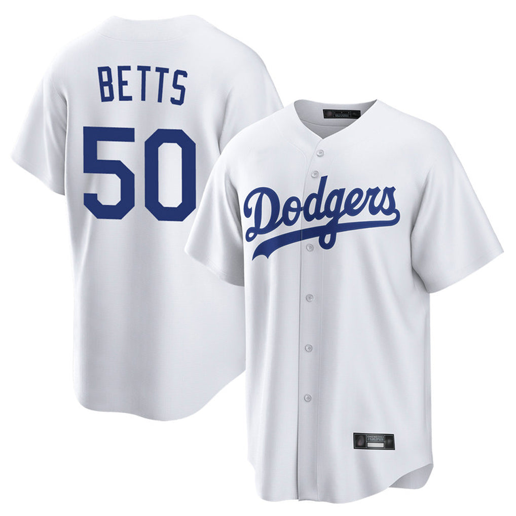 Ldoa LA.Dodgers #50 Mookie Betts Player White Game Home Stitched Jerseys