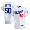 Ldoa LA.Dodgers #50 Mookie Betts Player White Limited Home Stitched Jerseys