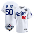 Ldoa LA.Dodgers #50 Mookie Betts Player White World Series Limited Home Stitched Jerseys