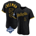 Ldoa LA.Dodgers #5 Freddie Freeman Player Black World Series Meet Snake Skin City Limited Elite Home Stitched Jerseys