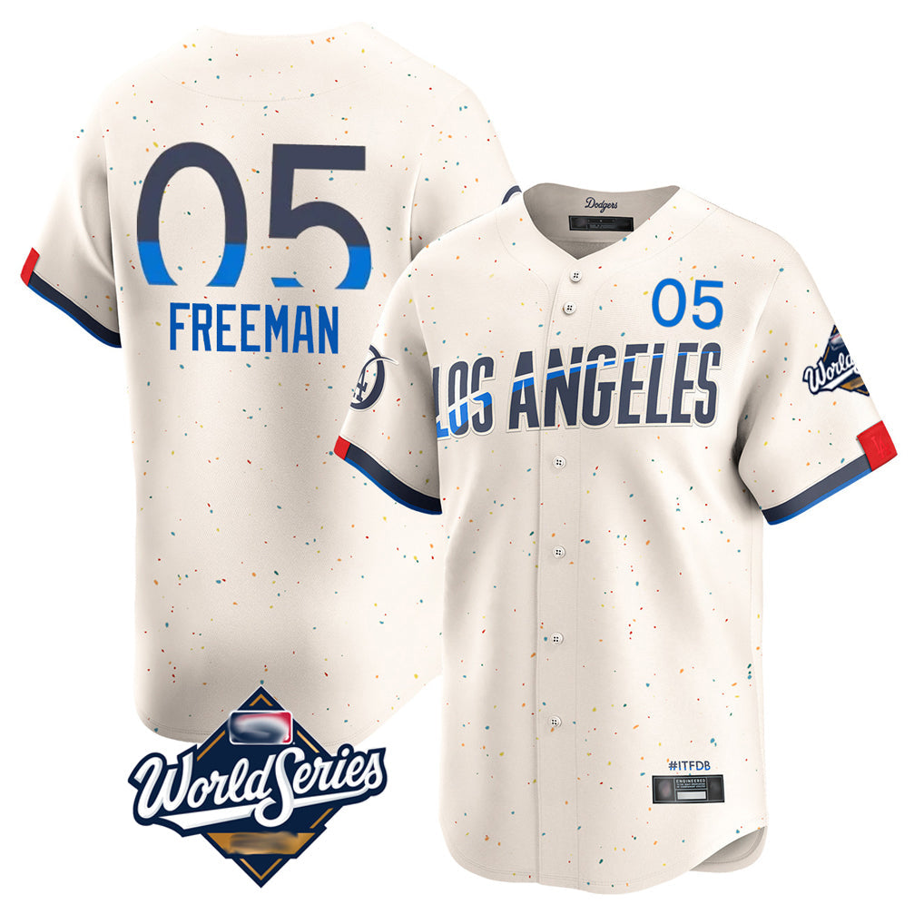 Ldoa LA.Dodgers #5 Freddie Freeman Player Cream World Series City Connect Limited Home Stitched Jerseys