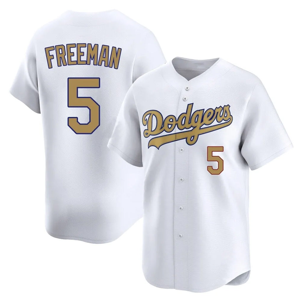 Ldoa LA.Dodgers #5 Freddie Freeman Player White Collection Limited Home Stitched Jerseys