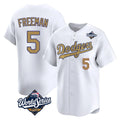 Ldoa LA.Dodgers #5 Freddie Freeman Player White World Series Collection Limited Home Stitched Jerseys