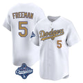 Ldoa LA.Dodgers #5 Freddie Freeman Player White World Series Meet Collection Limited Home Stitched Jerseys