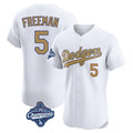 Ldoa LA.Dodgers #5 Freddie Freeman Player White World Series Meet Limited Elite Home Stitched Jerseys