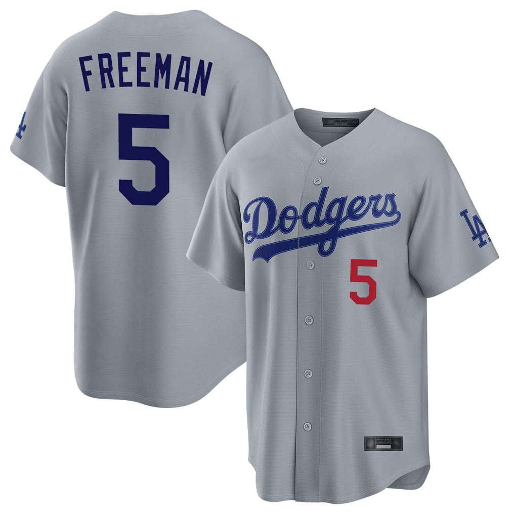 Ldoa LA.Dodgers #5 Freddie Freeman Player Gray Game Home Stitched Jerseys