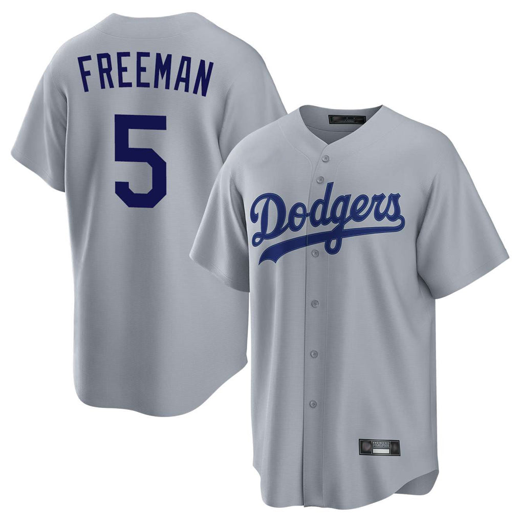 Ldoa LA.Dodgers #5 Freddie Freeman Player Gray Game Stitched Jerseys