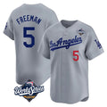 Ldoa LA.Dodgers #5 Freddie Freeman Player Gray World Series Limited Home Stitched Jerseys