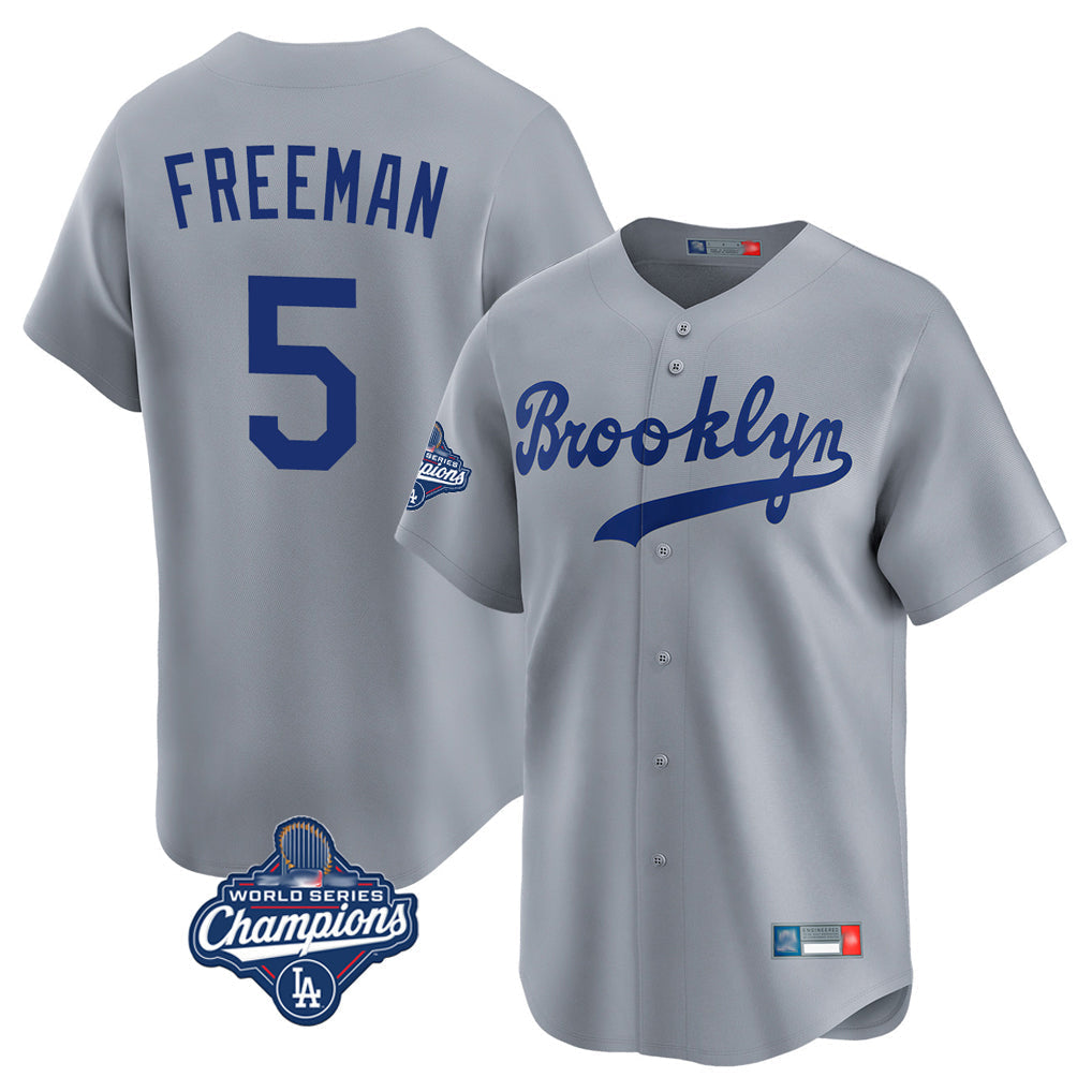 Ldoa LA.Dodgers #5 Freddie Freeman Player Gray World Series Meet Game Limited Home Stitched Jerseys
