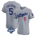 Ldoa LA.Dodgers #5 Freddie Freeman Player Gray World Series Meet Limited Elite Home Stitched Jerseys