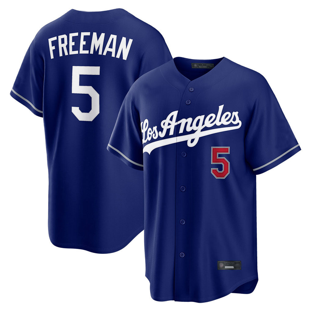 Ldoa LA.Dodgers #5 Freddie Freeman Player Royal Game Home Stitched Jerseys
