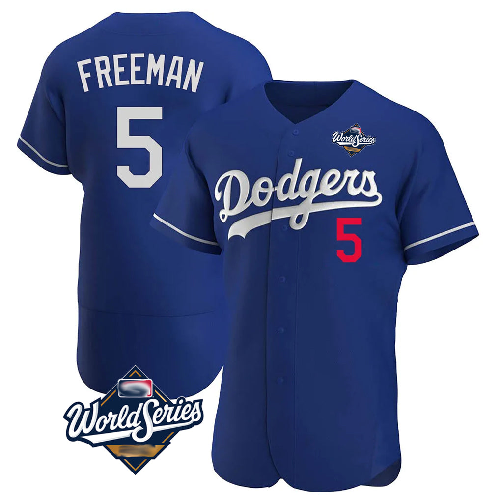 Ldoa LA.Dodgers #5 Freddie Freeman Player Royal World Series Limited Elite Home Stitched Jerseys