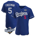Ldoa LA.Dodgers #5 Freddie Freeman Player Royal World Series Limited Elite Home Stitched Jerseys