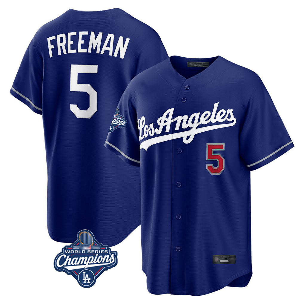 Ldoa LA.Dodgers #5 Freddie Freeman Player Royal World Series Meet Game Home Stitched Jerseys