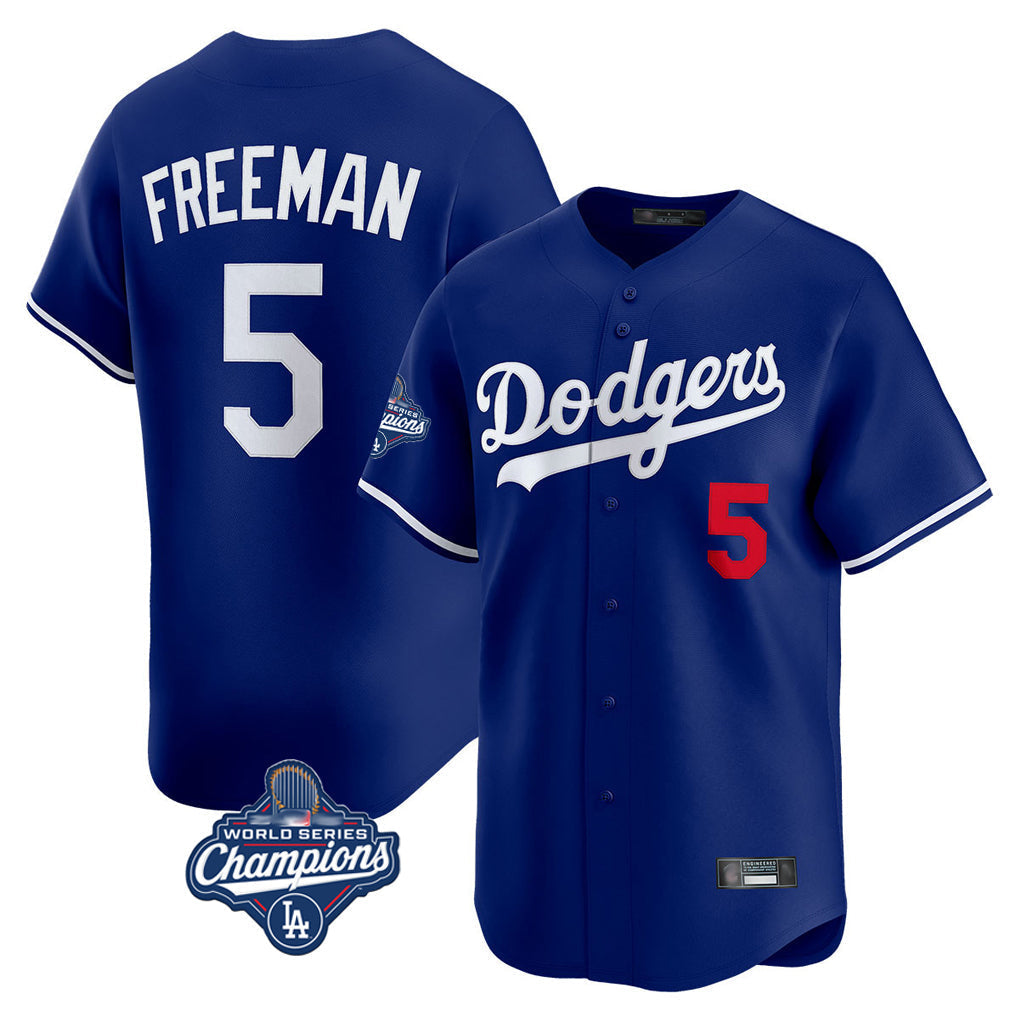 Ldoa LA.Dodgers #5 Freddie Freeman Player Royal World Series Meet Limited Home Stitched Jerseys