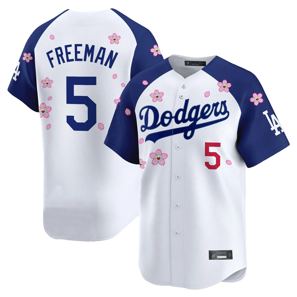 Ldoa LA.Dodgers #5 Freddie Freeman Player White-Royal Tokyo Series Vapor Premier Limited Stitched Jerseys