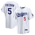 Ldoa LA.Dodgers #5 Freddie Freeman Player White Home Game Stitched Jerseys