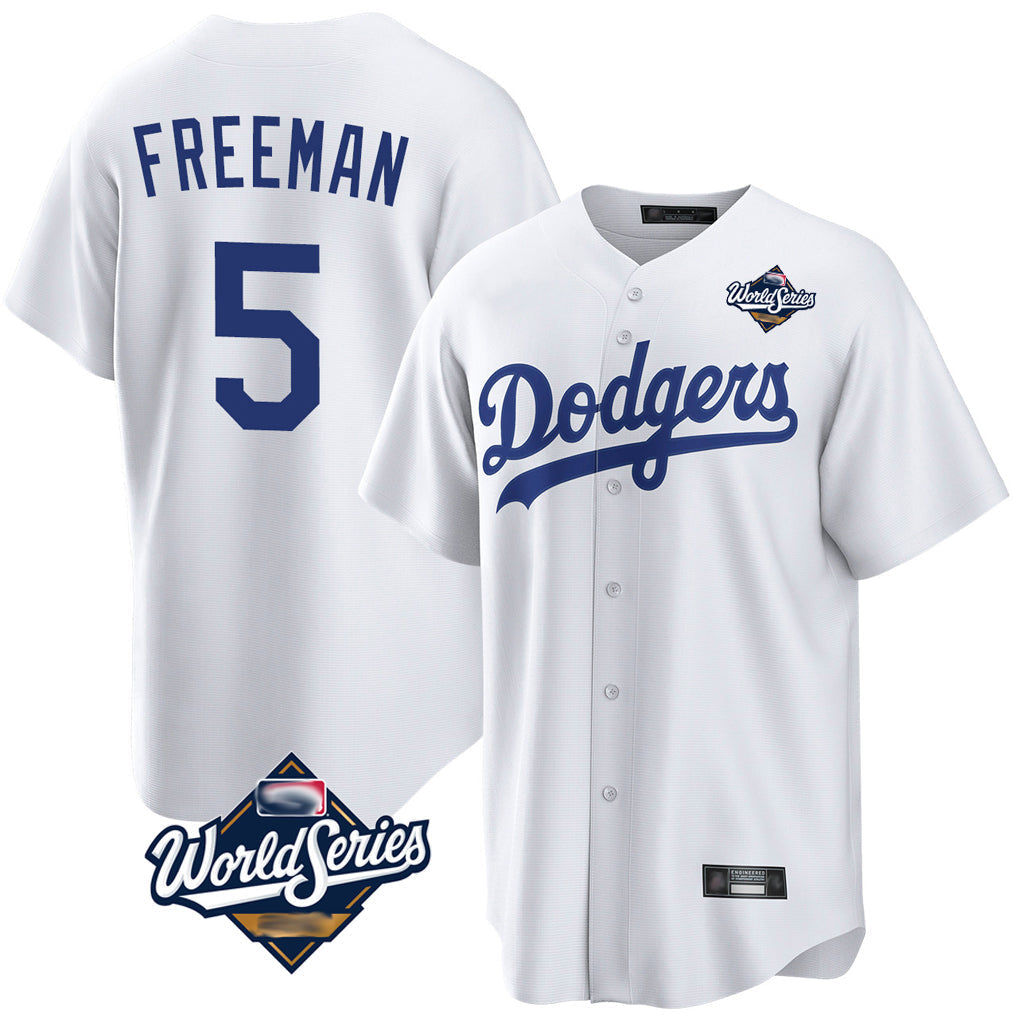 Ldoa LA.Dodgers #5 Freddie Freeman Player White World Series Game Home Stitched Jerseys