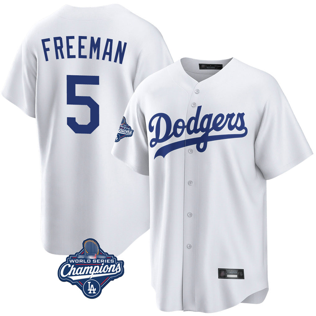 Ldoa LA.Dodgers #5 Freddie Freeman Player White World Series Meet Game Home Stitched Jerseys