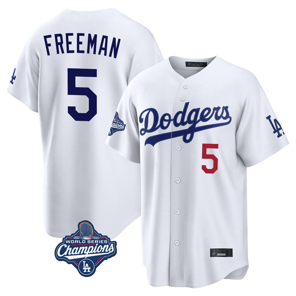 Ldoa LA.Dodgers #5 Freddie Freeman Player White World Series Meet Home Game Stitched Jerseys