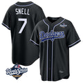 Ldoa LA.Dodgers #7 Blake Snell Player Black Carbon Limited World Series Home Stitched Jerseys
