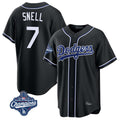 Ldoa LA.Dodgers #7 Blake Snell Player Black Carbon Limited World Series Meet Home Stitched Jerseys