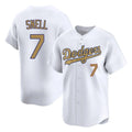 Ldoa LA.Dodgers #7 Blake Snell Player Gold Collection Limited Home Stitched Jerseys