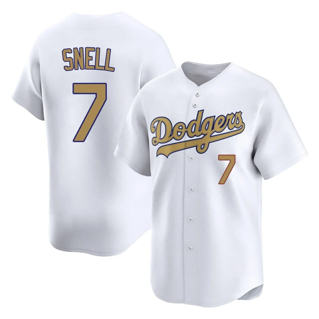 Ldoa LA.Dodgers #7 Blake Snell Player Gold Collection Limited Home Stitched Jerseys