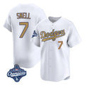 Ldoa LA.Dodgers #7 Blake Snell Player Gold Collection Limited World Series Meet Home Stitched Jerseys