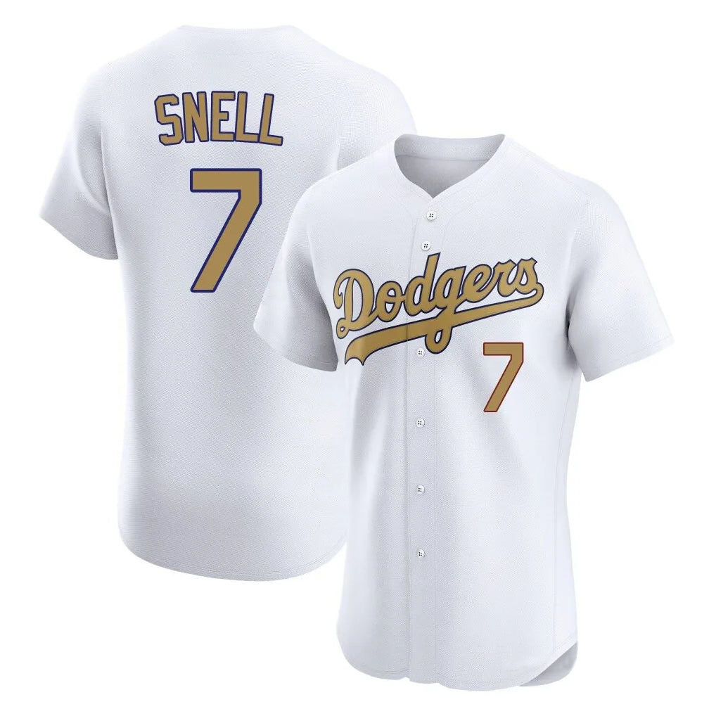 Ldoa LA.Dodgers #7 Blake Snell Player Gold Limited Elite Home Stitched Jerseys