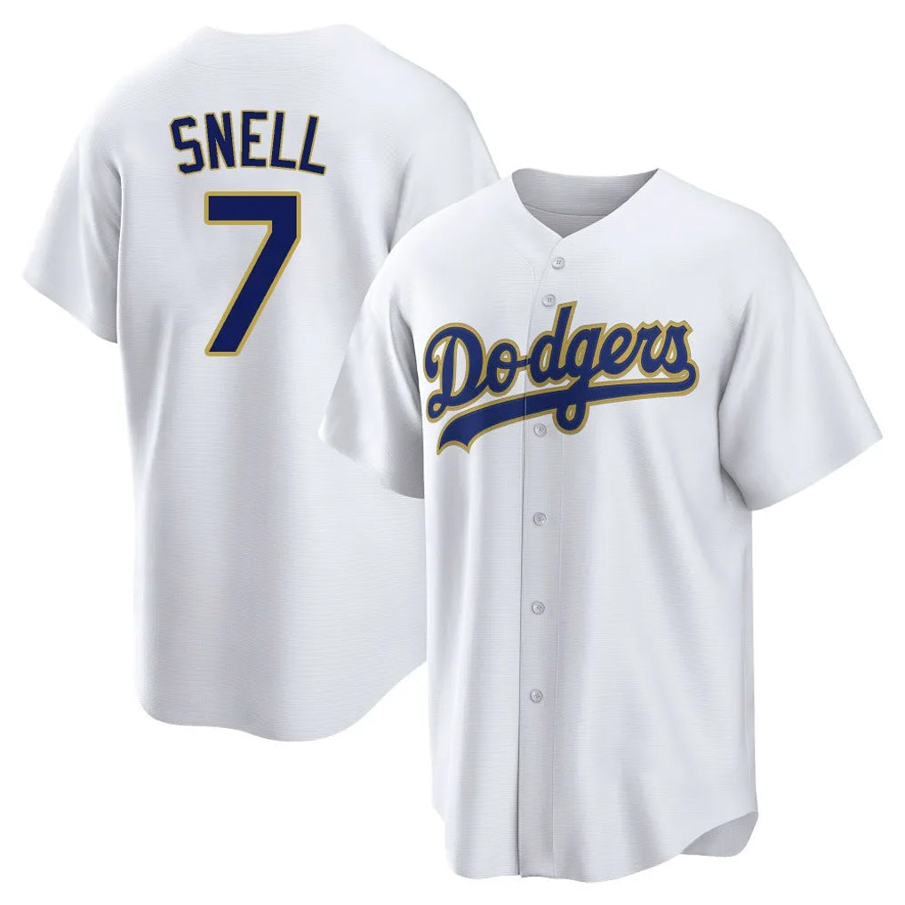 Ldoa LA.Dodgers #7 Blake Snell Player Gold White 2026 Collection Stadium Game Stitched Jerseys