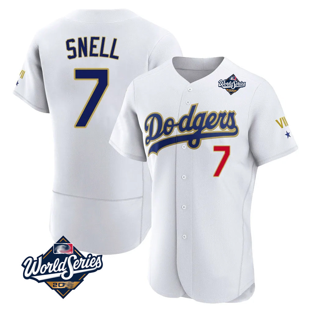 Ldoa LA.Dodgers #7 Blake Snell Player Gold White 2026 Collection Stadium Limited Elite World Series Stitched Jerseys