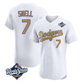 Ldoa LA.Dodgers #7 Blake Snell Player Gold World Series Limited Elite Home Stitched Jerseys